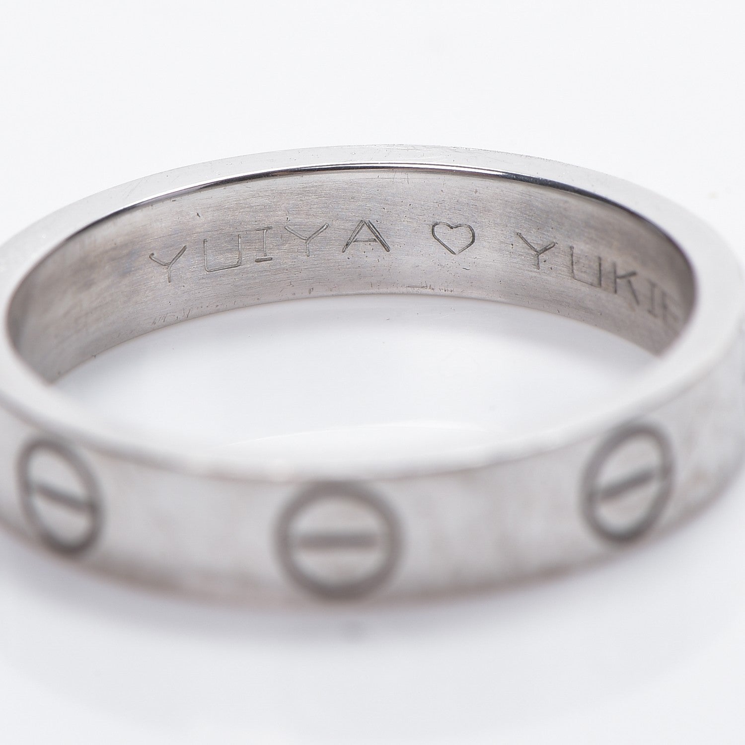 Cartier 18K White Gold 4mm LOVE Wedding Band Ring 51 5.75 4 of 8
