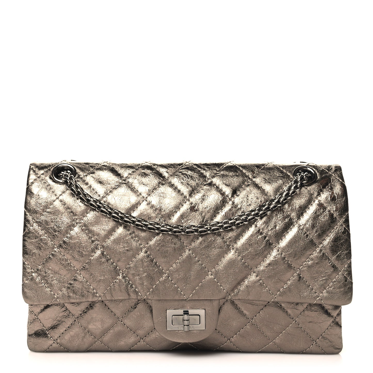 Metallic Aged Calfskin Quilted 2.55 Reissue 226 Flap Dark Gold