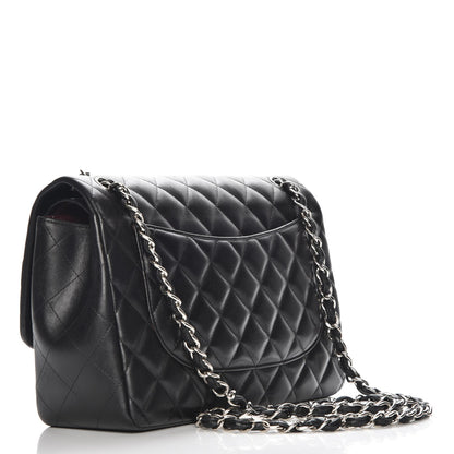 Chanel Lambskin Quilted Jumbo Double Flap Black 3 of 9