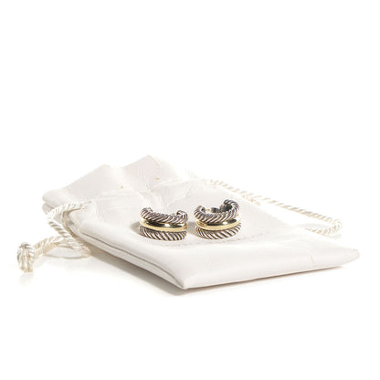 David Yurman Sterling Silver 14K Yellow Gold 16mm Cable Classics Hoop Earrings 7 of 7