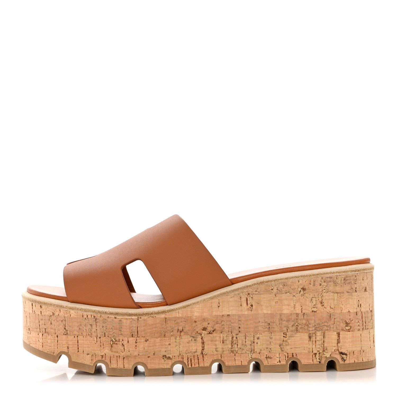 Hermes Calfskin Cork Eze 30 Sandals 39 Marron Glaise 1 of 8