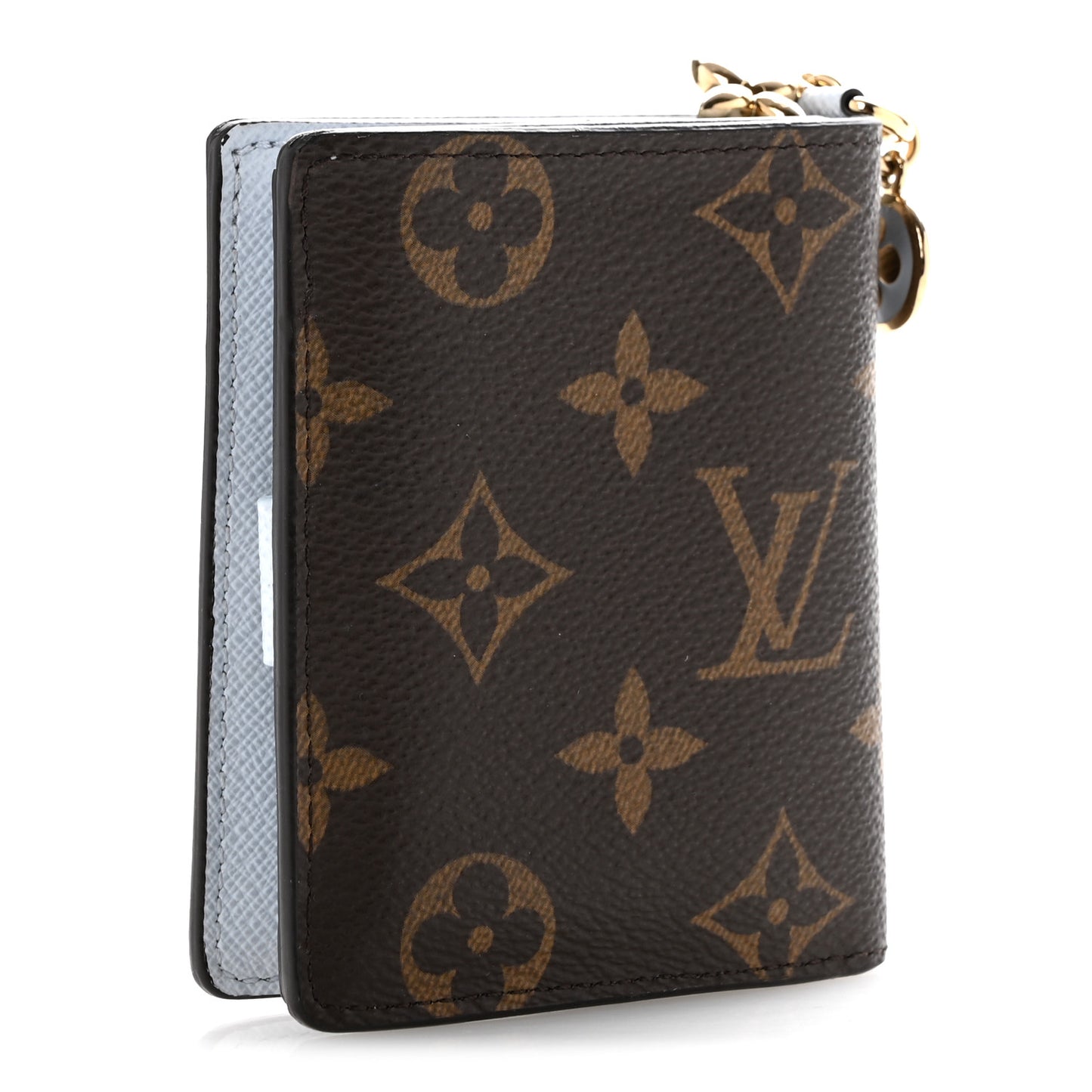 Monogram LV Charms Pocket Wallet Azure Blue