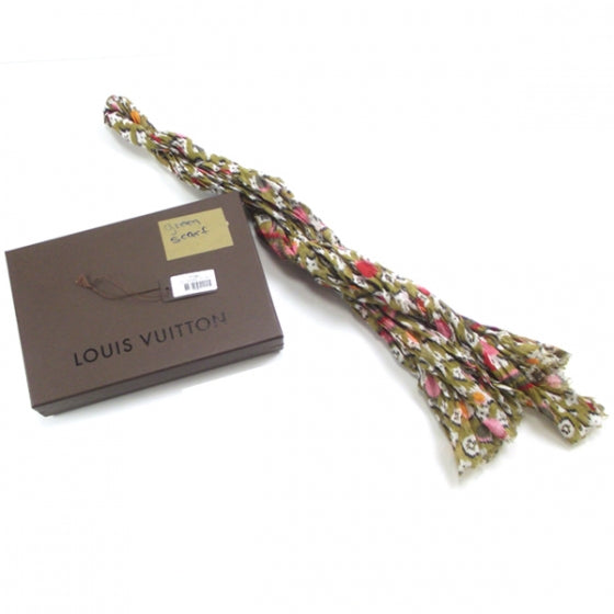 Silk Monogram Ikat Square Scarf