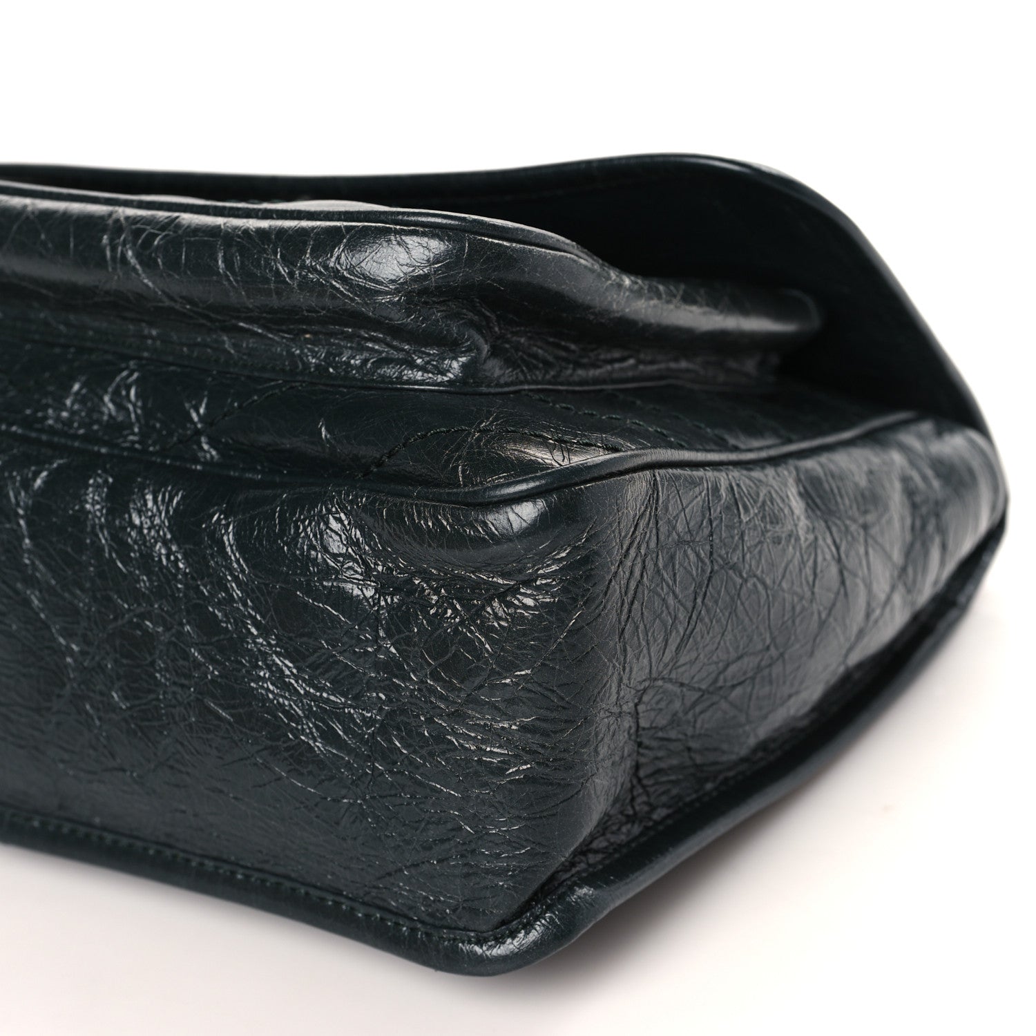 Saint Laurent Crinkled Calfskin Matelasse Monogram Medium Niki Chain Satchel Dark Green 9 of 9