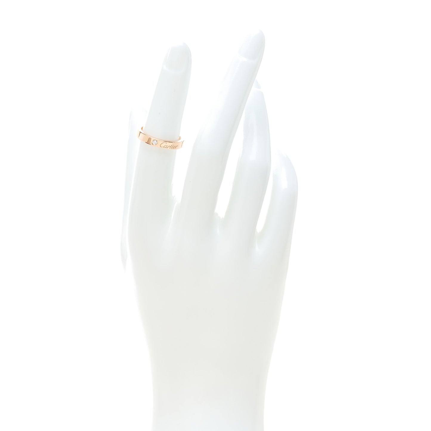 18K Pink Gold Diamond 3mm C De Cartier Wedding Band Ring 49 4.75