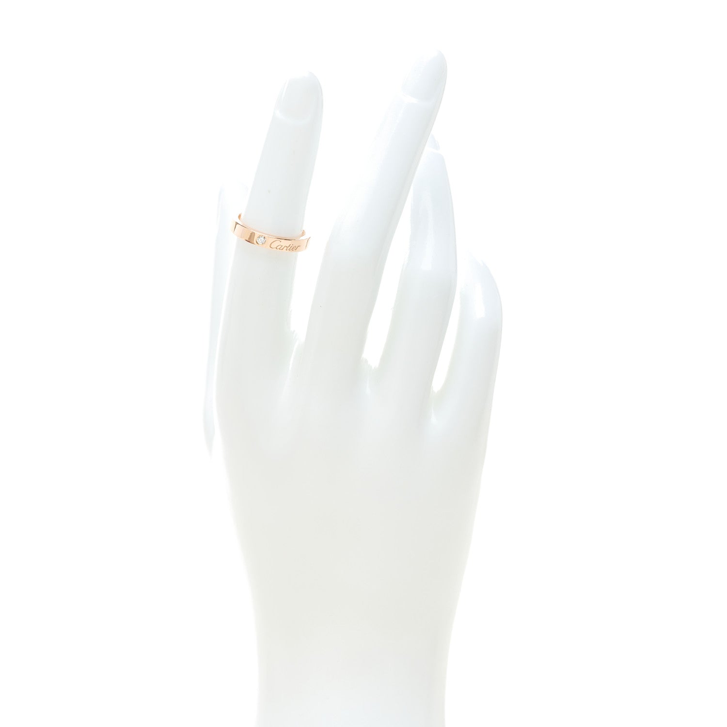 Cartier 18K Pink Gold Diamond 3mm C De Cartier Wedding Band Ring 49 4.75 2 of 5