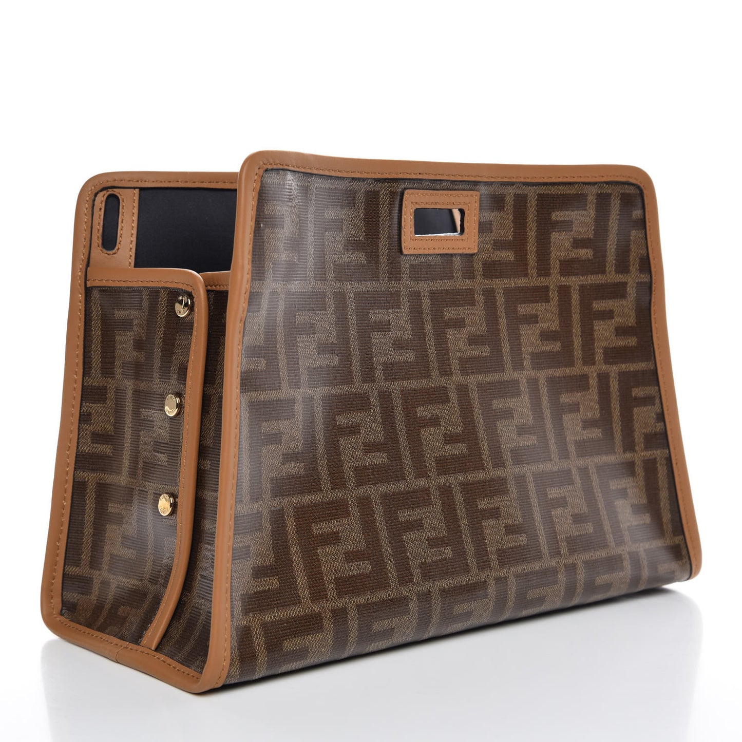 Glazed Fabric Vitello Century FF 1974 Stamp Patch Mini Peekaboo Defender Cover Mogano Panna Caramello