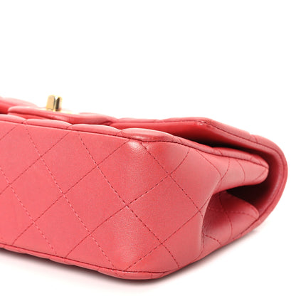 Chanel Iridescent Lambskin Quilted Mini Top Handle Rectangular Flap Red 10 of 10