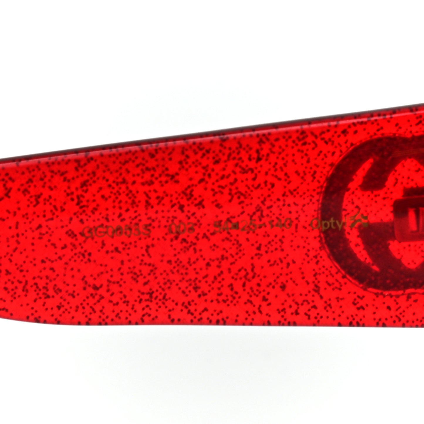 Acetate Square Frame Sunglasses GG0053S Glitter Red