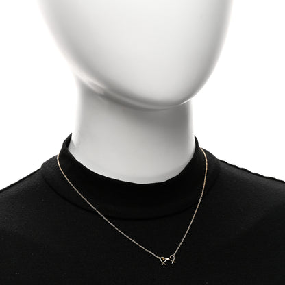 Tiffany 18K Yellow Gold Diamond Paloma Picasso Double Loving Heart Pendant Necklace 2 of 5