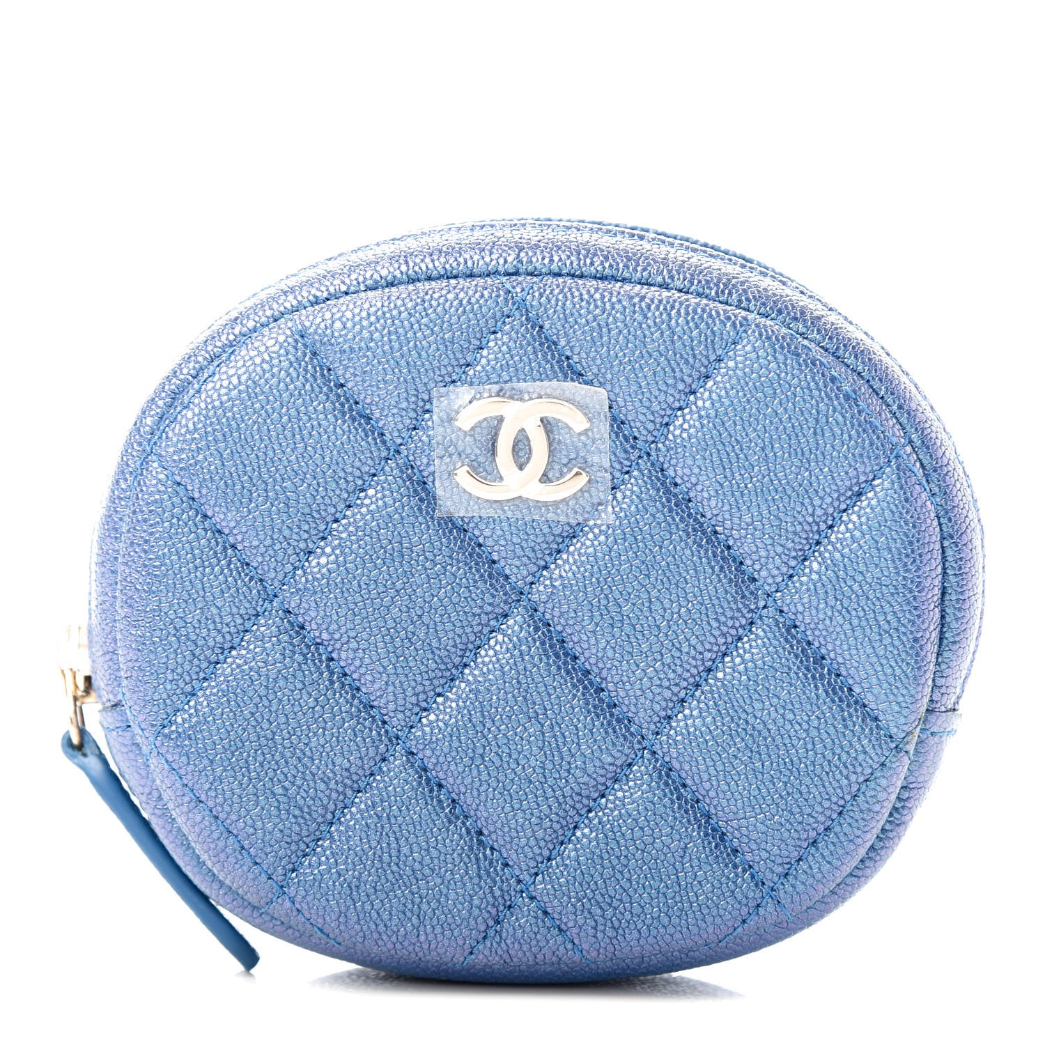 Chanel Iridescent Caviar Quilted Zip Around Classic Coin Purse Blue 1 of 8