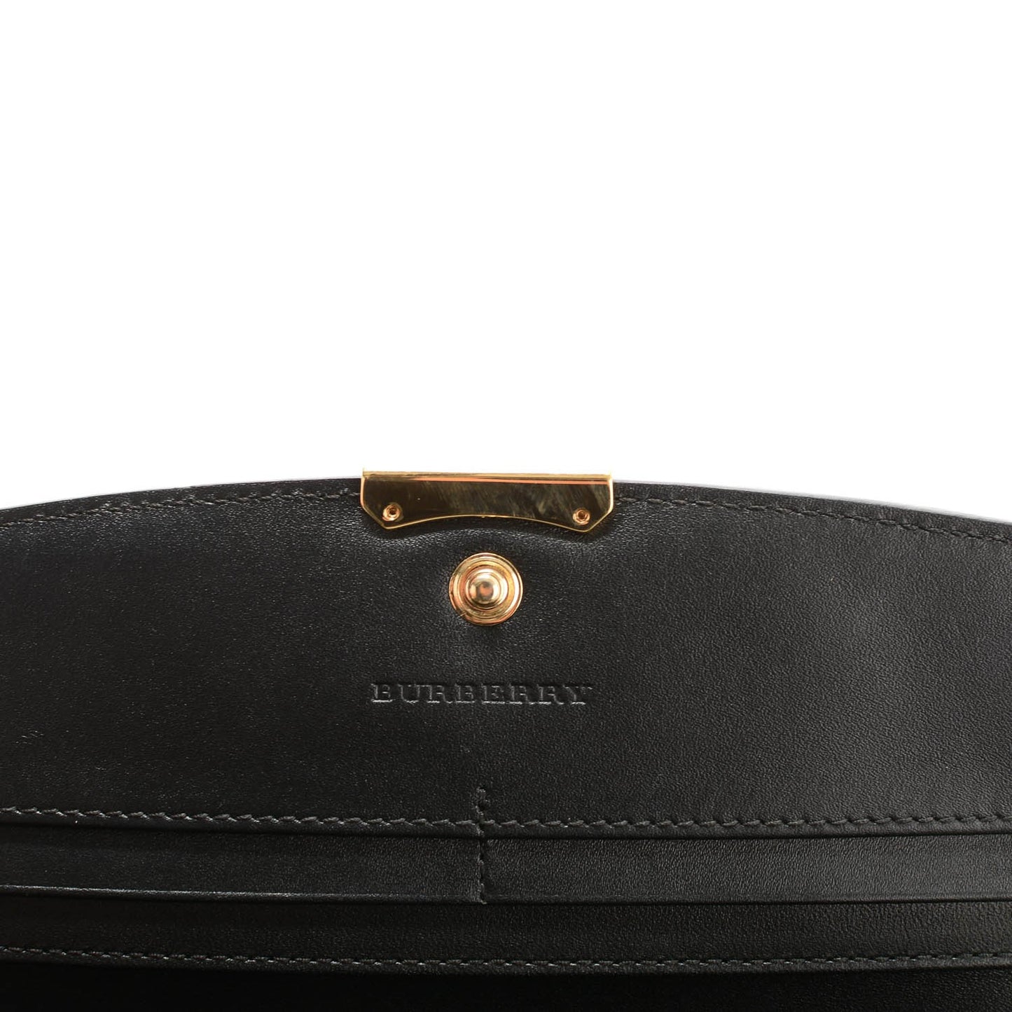 Signature Grain Calfskin Check Embossed Continental Wallet Black