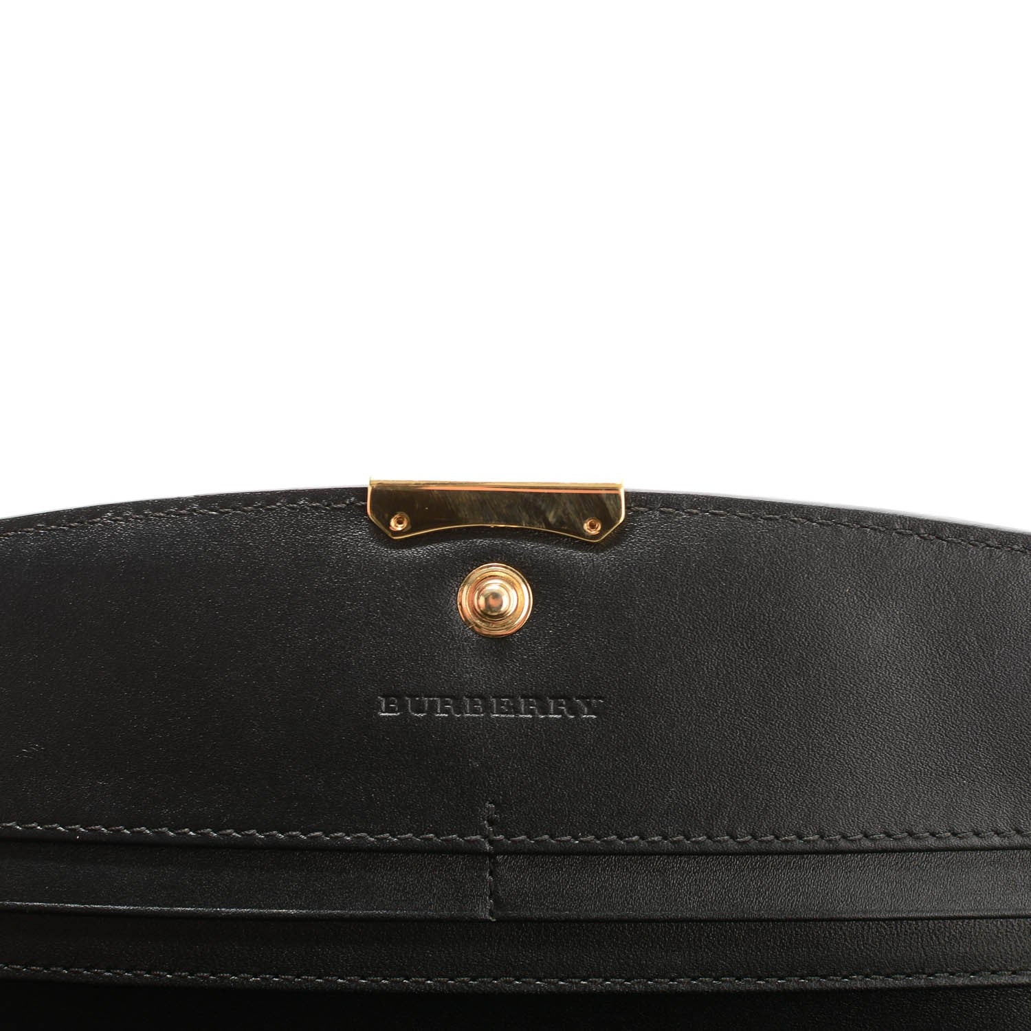 Burberry Signature Grain Calfskin Check Embossed Continental Wallet Black 6 of 8