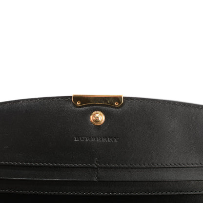 Burberry Signature Grain Calfskin Check Embossed Continental Wallet Black 6 of 8