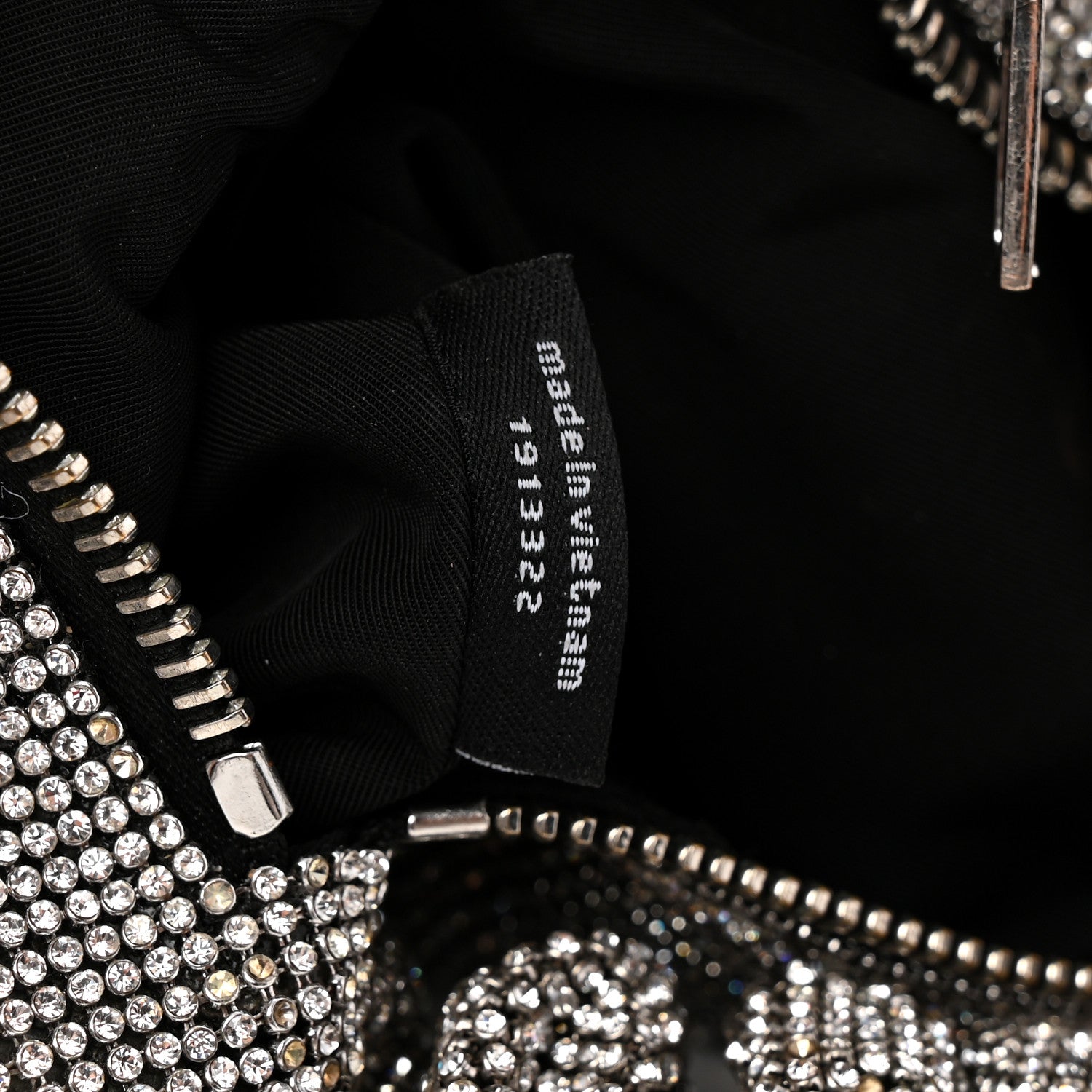Alexander Wang Mesh Crystal Rhinestone Mini Scrunchie Clutch Black Silver 7 of 13