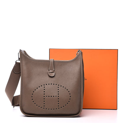 Hermes Taurillon Clemence Evelyne III PM Etoupe 13 of 13