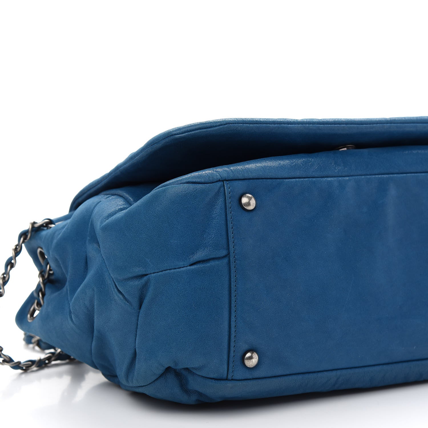 Chanel Iridescent Calfskin Glint Flap Blue 8 of 9