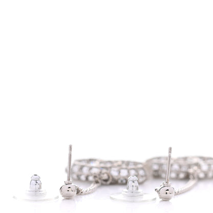 Chanel Baguette Crystal CC Drop Earrings Silver 3 of 4