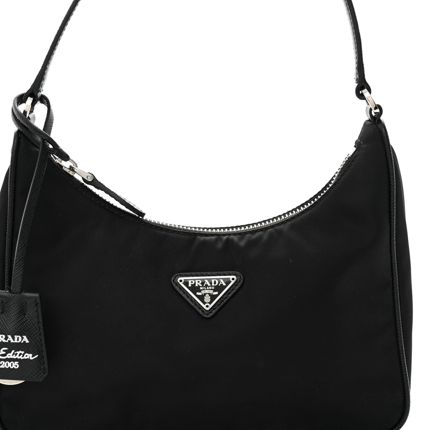 Prada Tessuto Nylon Saffiano Mini Re-Edition 2005 Bag Black 8 of 14