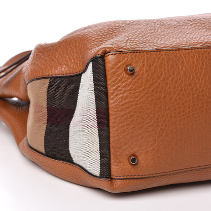 Burberry Brit Calfskin House Check Medium Maidstone Saddle Brown 8 of 11