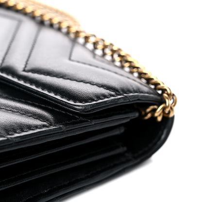 Gucci Calfskin Matelasse GG Marmont Chain Wallet Black 12 of 25