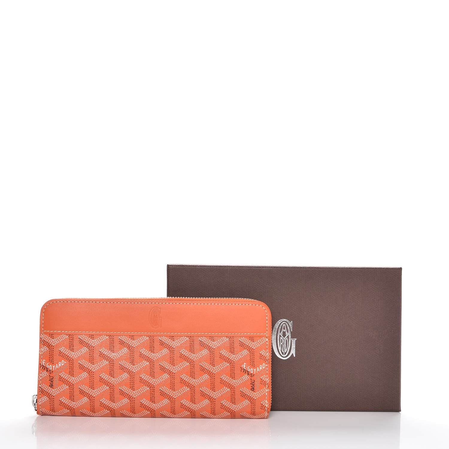 Goyard Goyardine Matignon Zip Around GM Wallet Orange 7 of 7