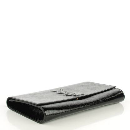 Saint Laurent Textured Patent Monogram Large Belle De Jour Clutch Black 4 of 7