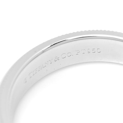 Tiffany Platinum 4mm Classic Milgrain Wedding Band Ring 50 5.25 4 of 5