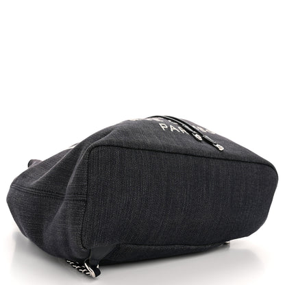 Chanel Canvas Large Deauville Backpack Denim Blue 4 of 15