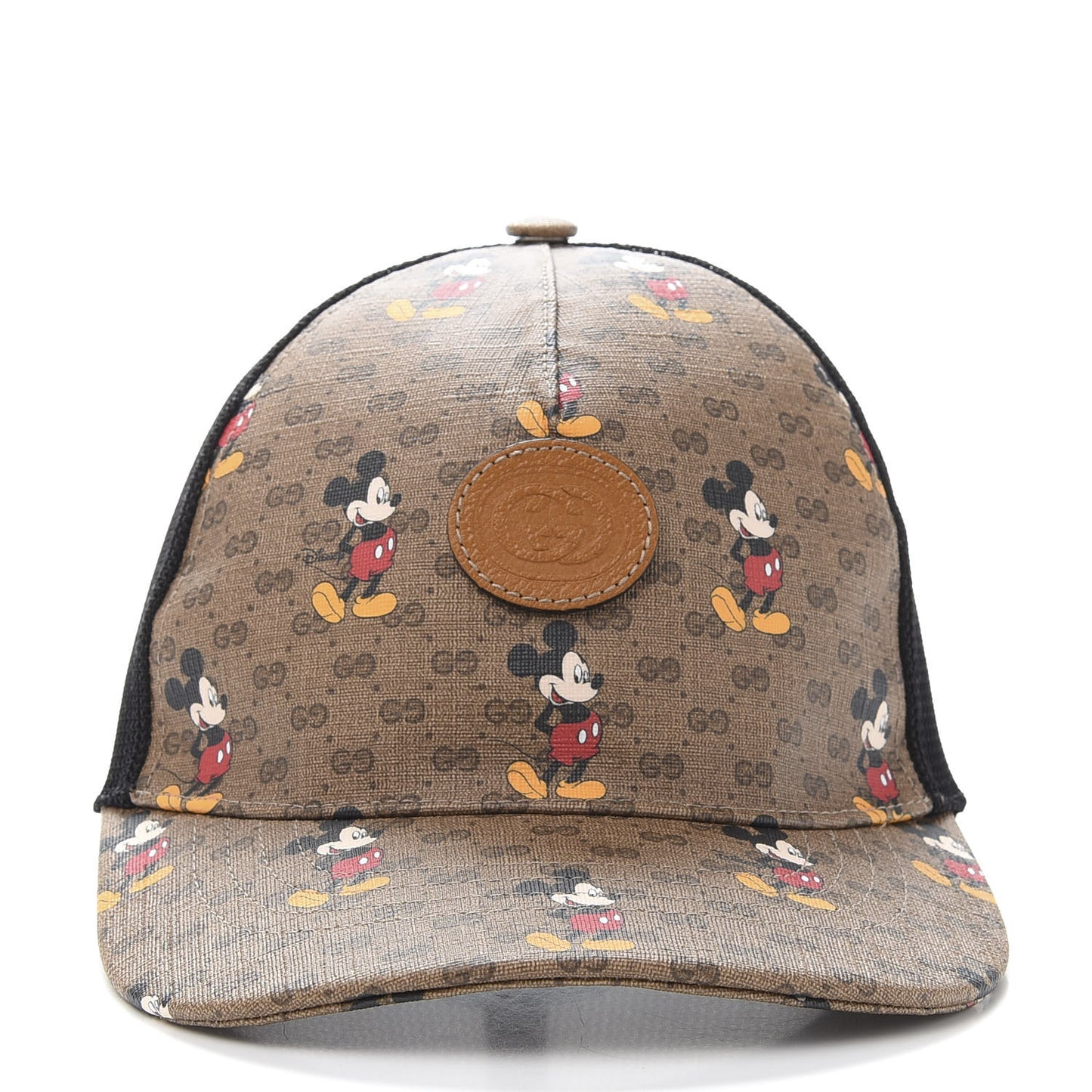 X DISNEY Mini Vintage GG Supreme Monogram Mickey Mouse Baseball Hat M Beige Vintage Sun Oil