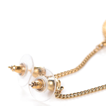 Chanel CC Drop Earrings Matte Gold 3 of 5