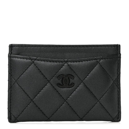 Chanel Pearly Lambskin Quilted Card Holder So Black 1 of 9