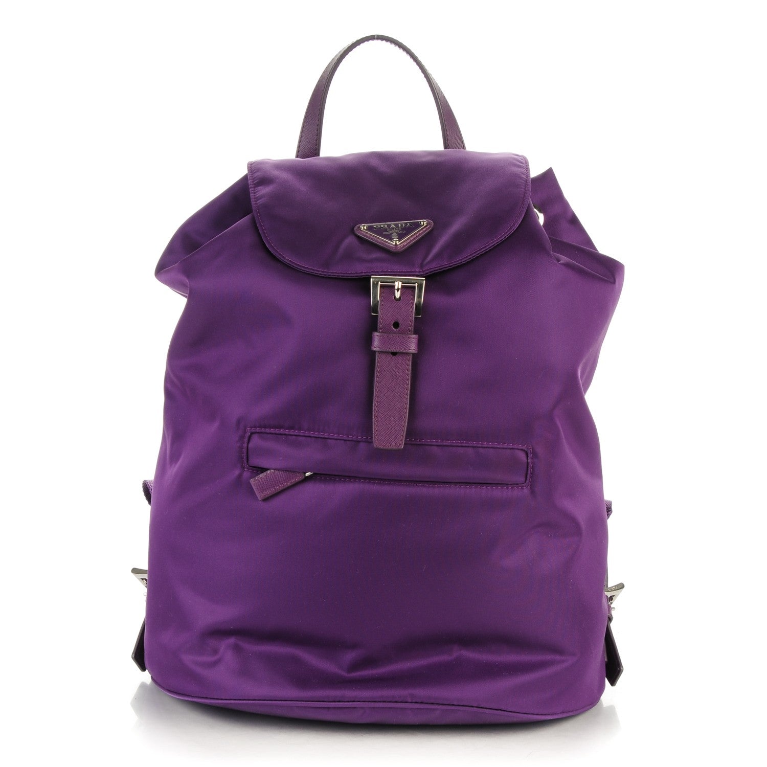 Prada Vela Nylon Saffiano Cinch Backpack Ciclamino 1 of 8