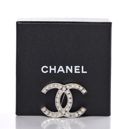 Chanel Pearl CC Brooch Pin Silver 7 of 7