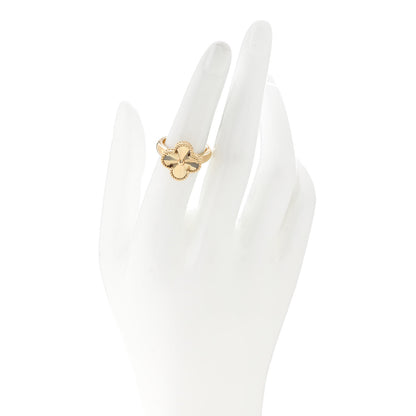 Van Cleef & Arpels 18K Yellow Gold Guilloche Vintage Alhambra Ring 52 6 2 of 5