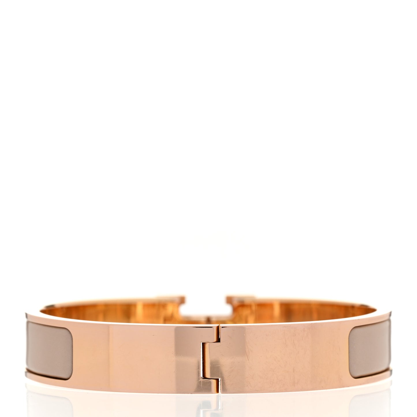 Enamel Narrow Clic Clac H Bracelet PM Marron Glace