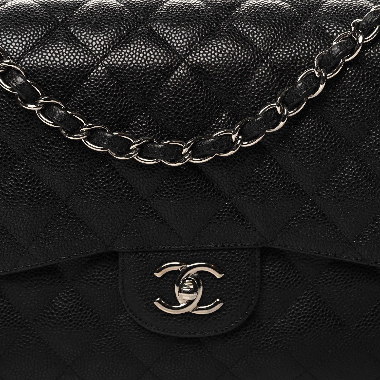Chanel Caviar Quilted Jumbo Double Flap Black 8 of 10