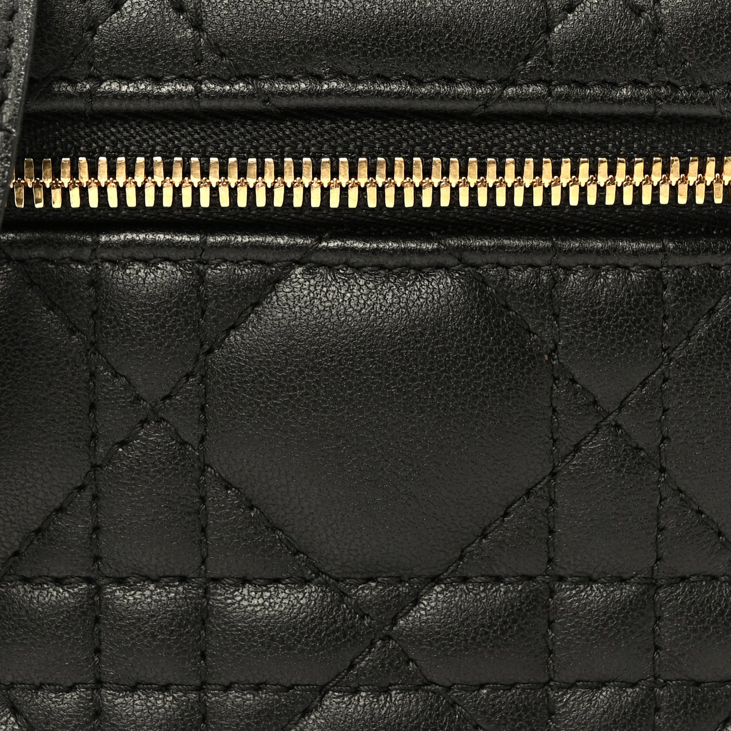 Lambskin Cannage Micro Lady Dior Vanity Case Black
