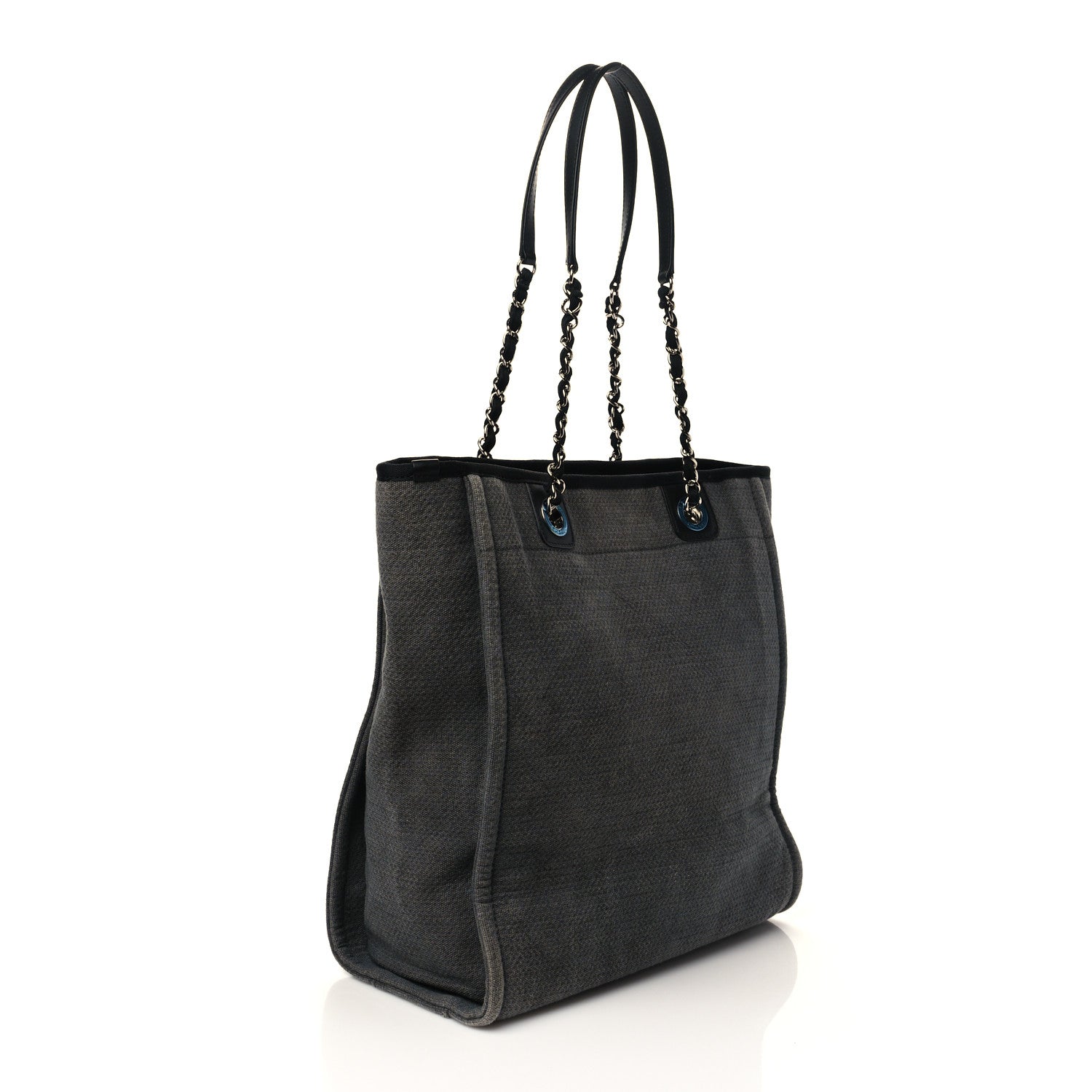 Chanel Canvas Mini Deauville Tote Dark Grey 2 of 6