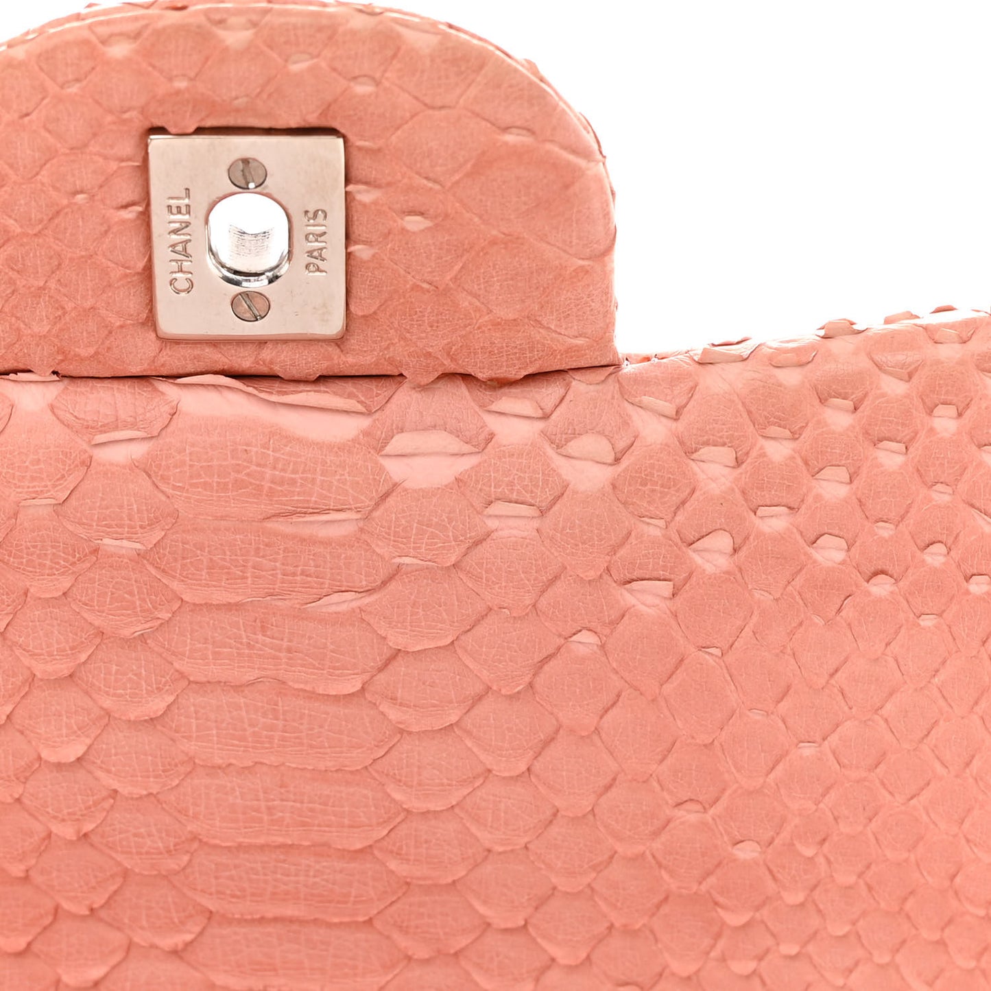 Snakeskin Jumbo Double Flap Pink