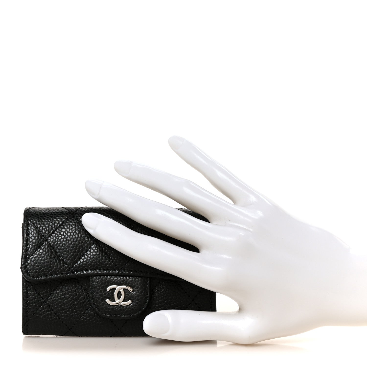Chanel Caviar Quilted Flap Card Holder Wallet Black Black 2 of 10