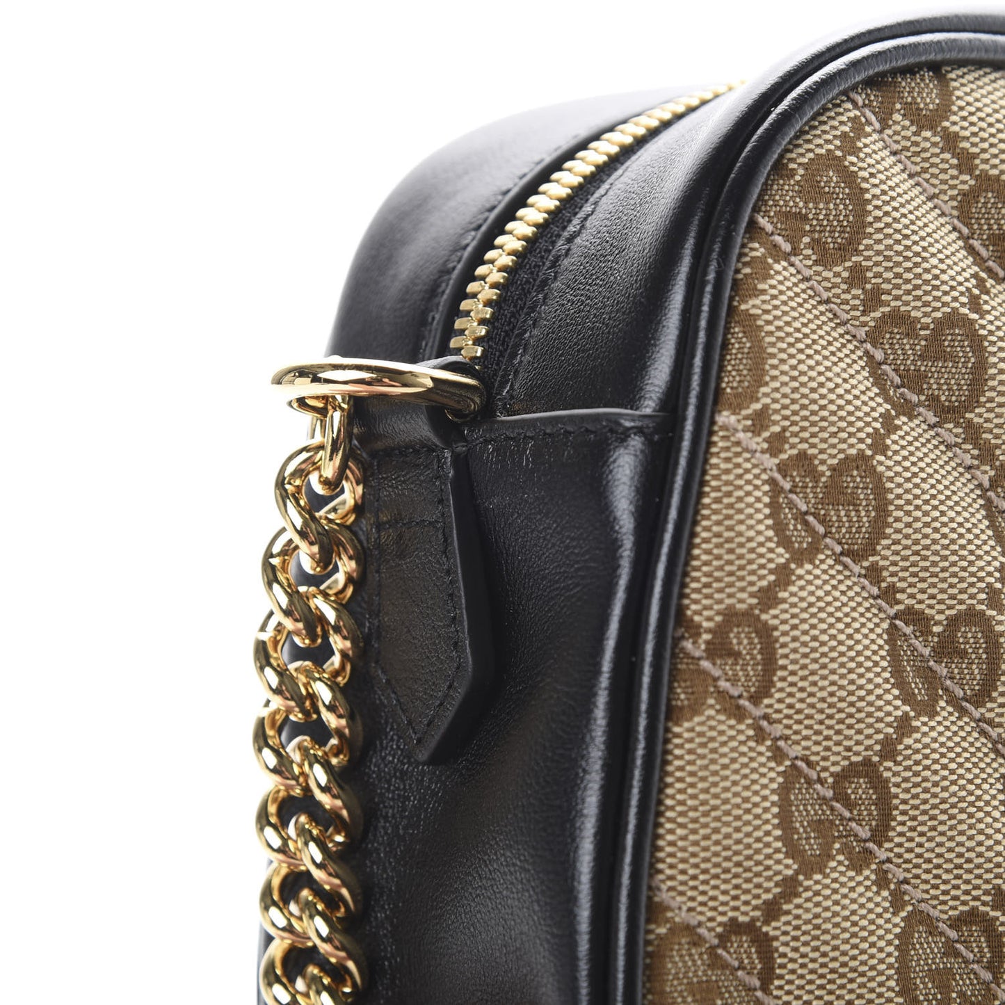 Monogram Matelasse Diagonal Small GG Marmont Chain Shoulder Bag Beige Black