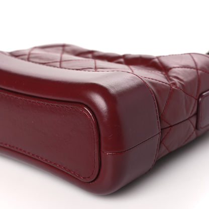 Chanel Aged Calfskin Quilted Small Gabrielle Hobo Burgundy Burgundy 10 of 11