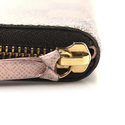 Louis Vuitton Damier Ebene Clemence Wallet Rose Ballerine 7 of 7