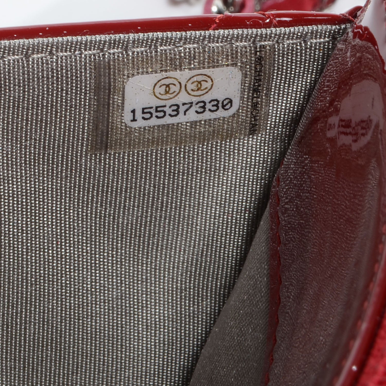 Chanel Patent Quilted Brilliant Wallet On Chain WOC Red 7 of 7