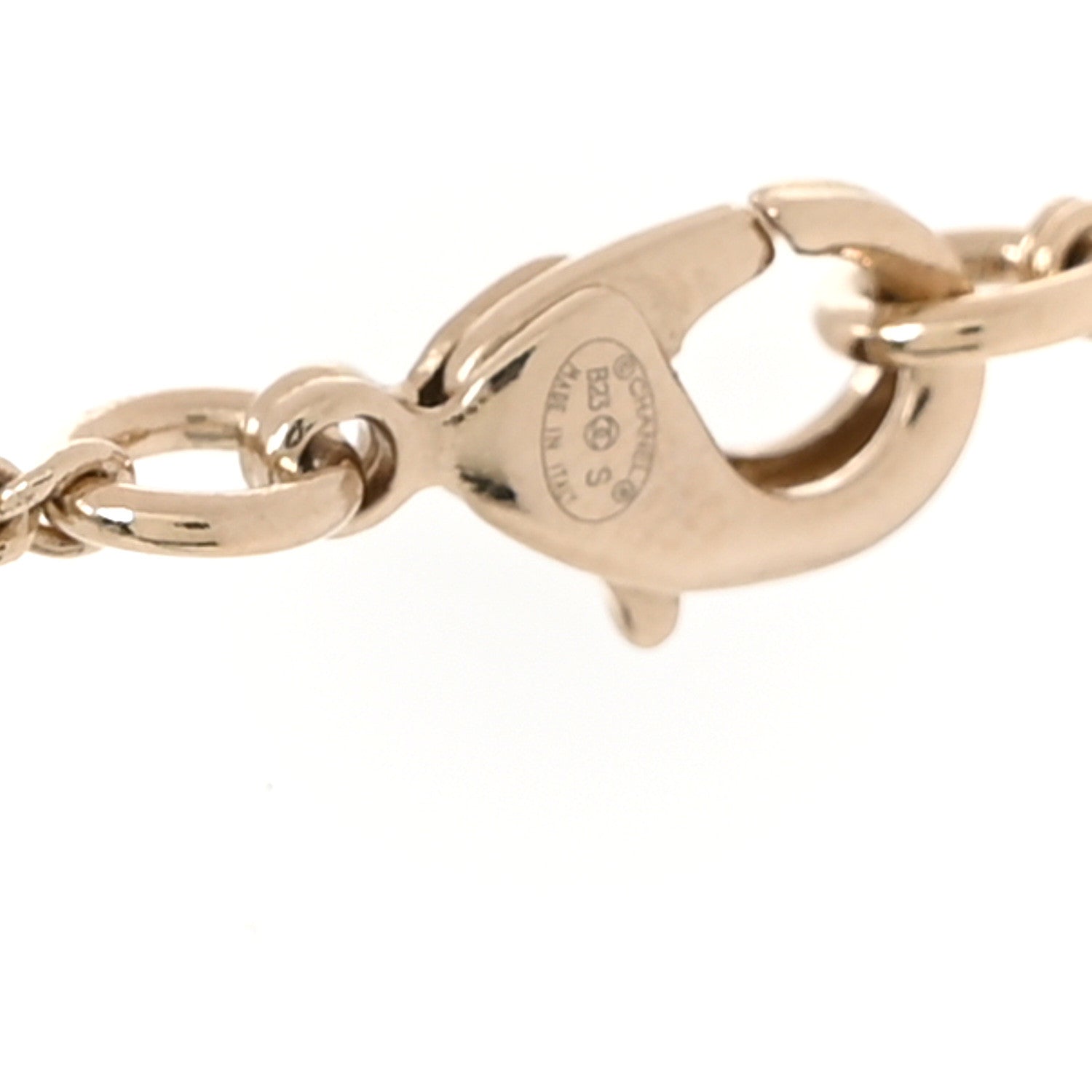 Chanel Crystal Pearl Lock CC Necklace Gold 4 of 5