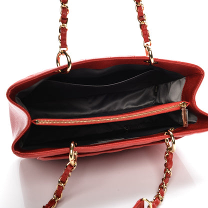 Chanel Caviar Quilted Grand Shopping Tote GST Red 5 of 9
