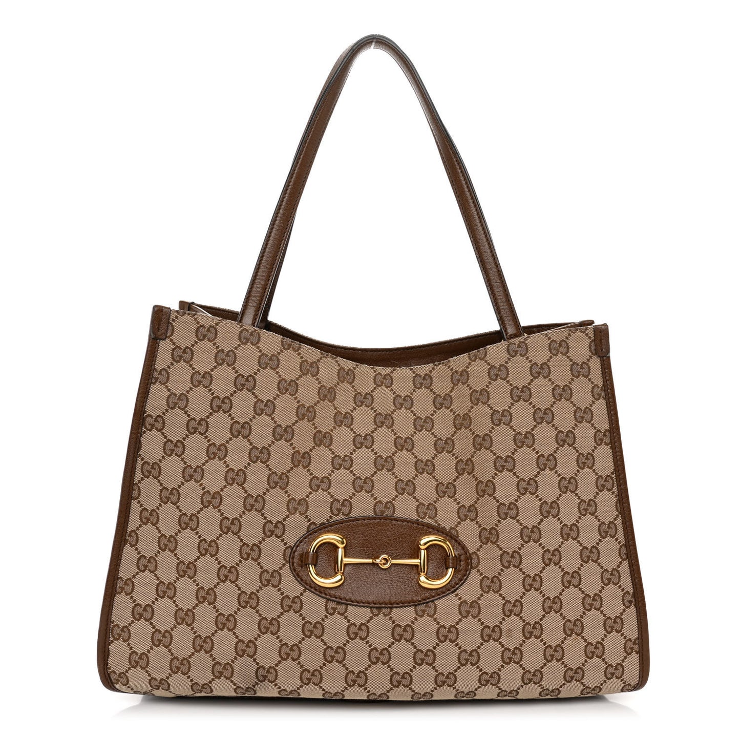 Monogram Horsebit 1955 Tote Bag Beige Brown Sugar