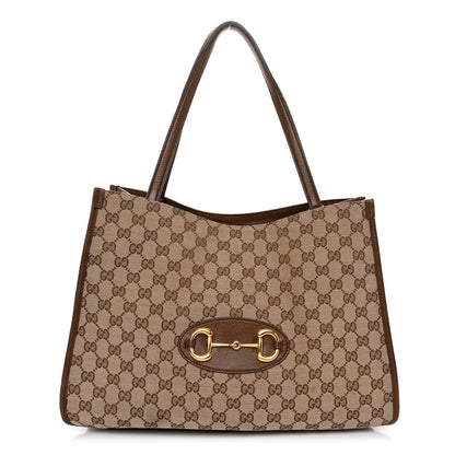 Gucci Monogram Horsebit 1955 Tote Bag Beige Brown Sugar 1 of 11