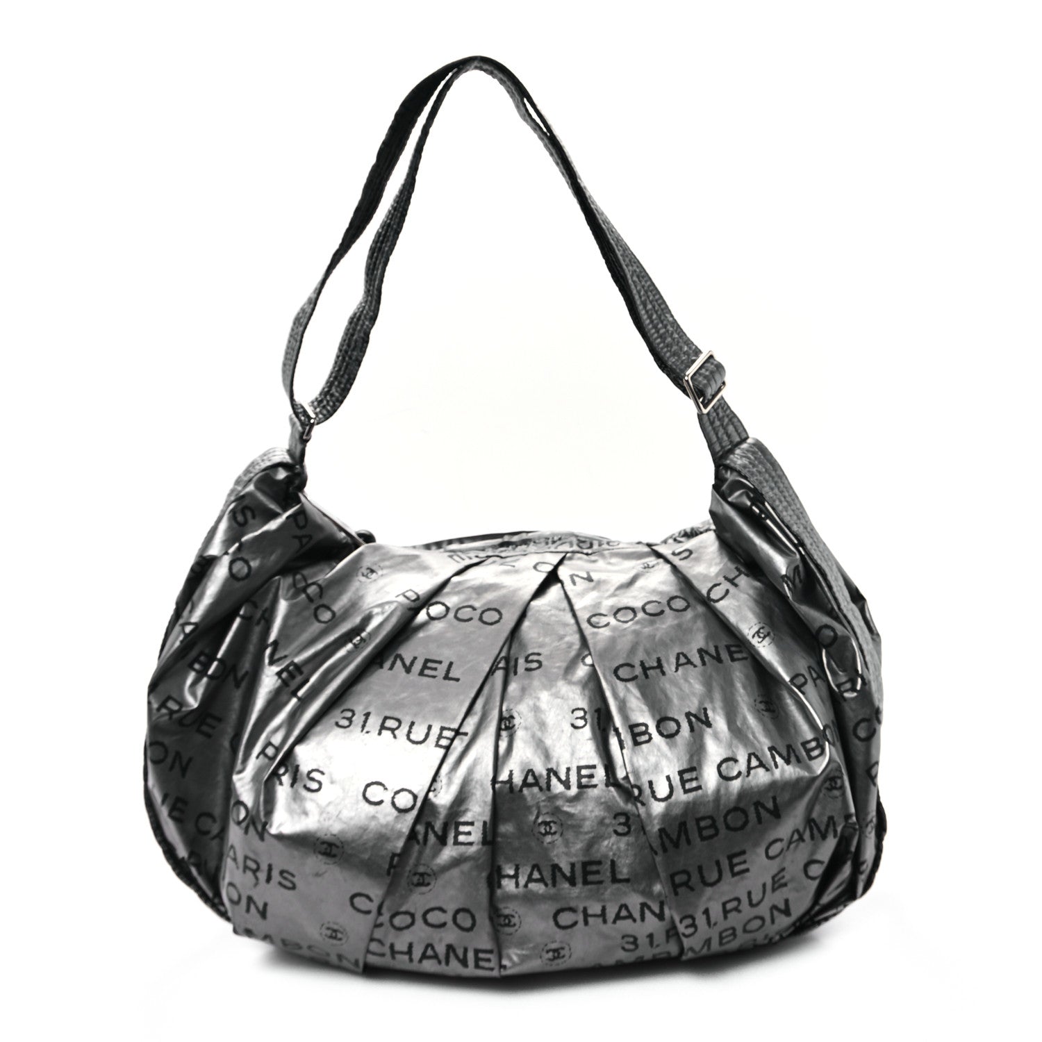 Chanel Metallic Coated Canvas Unlimited Ligne Shoulder Bag Silver 1 of 12